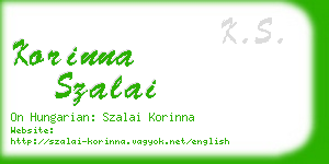 korinna szalai business card